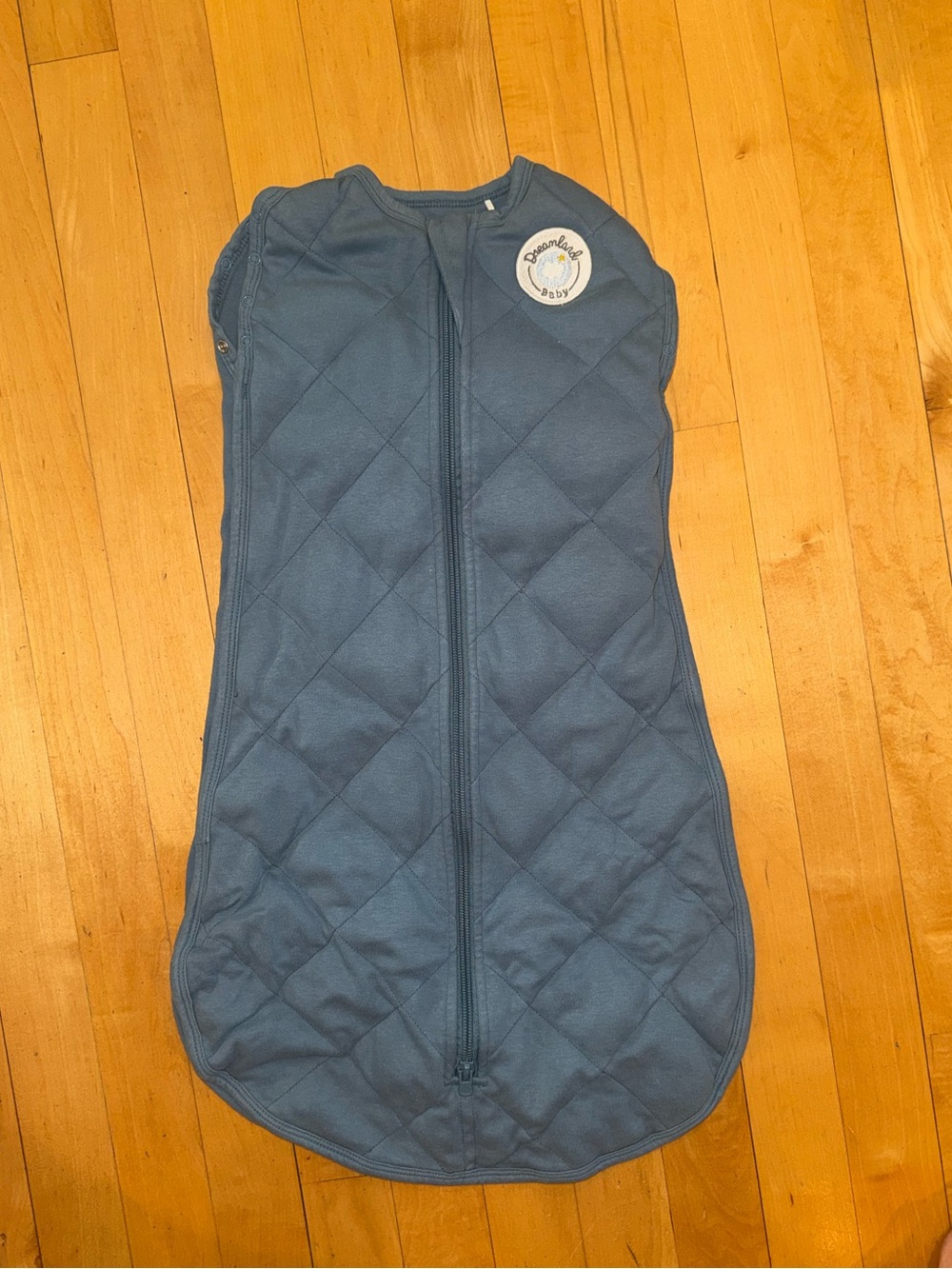 Quilted Blue Sleep Sack Swaddle for Kids with Front Zipper